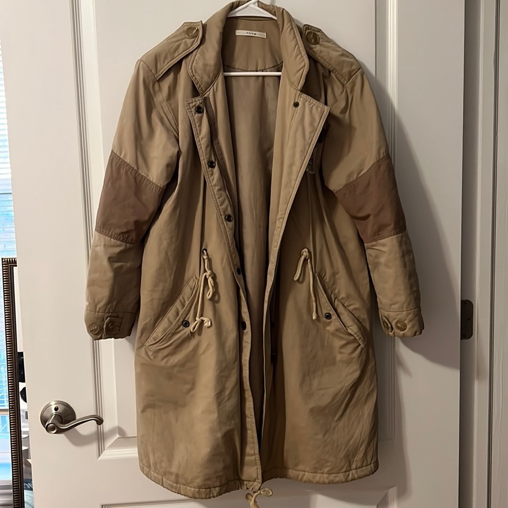 Printed trench coat